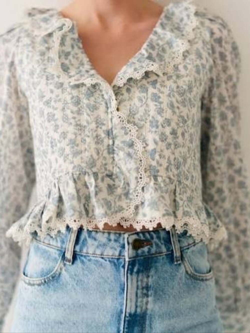 *NWT* [Sezane] Alexiana Quilted Blouse in Romantic Garden Ecru, Size 38/6